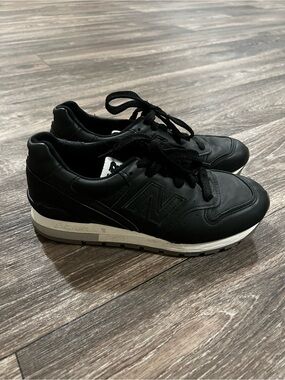 New Balance 996 Made in USA Black Leather Low-Top Sneakers size US 5.5 or EUR 36